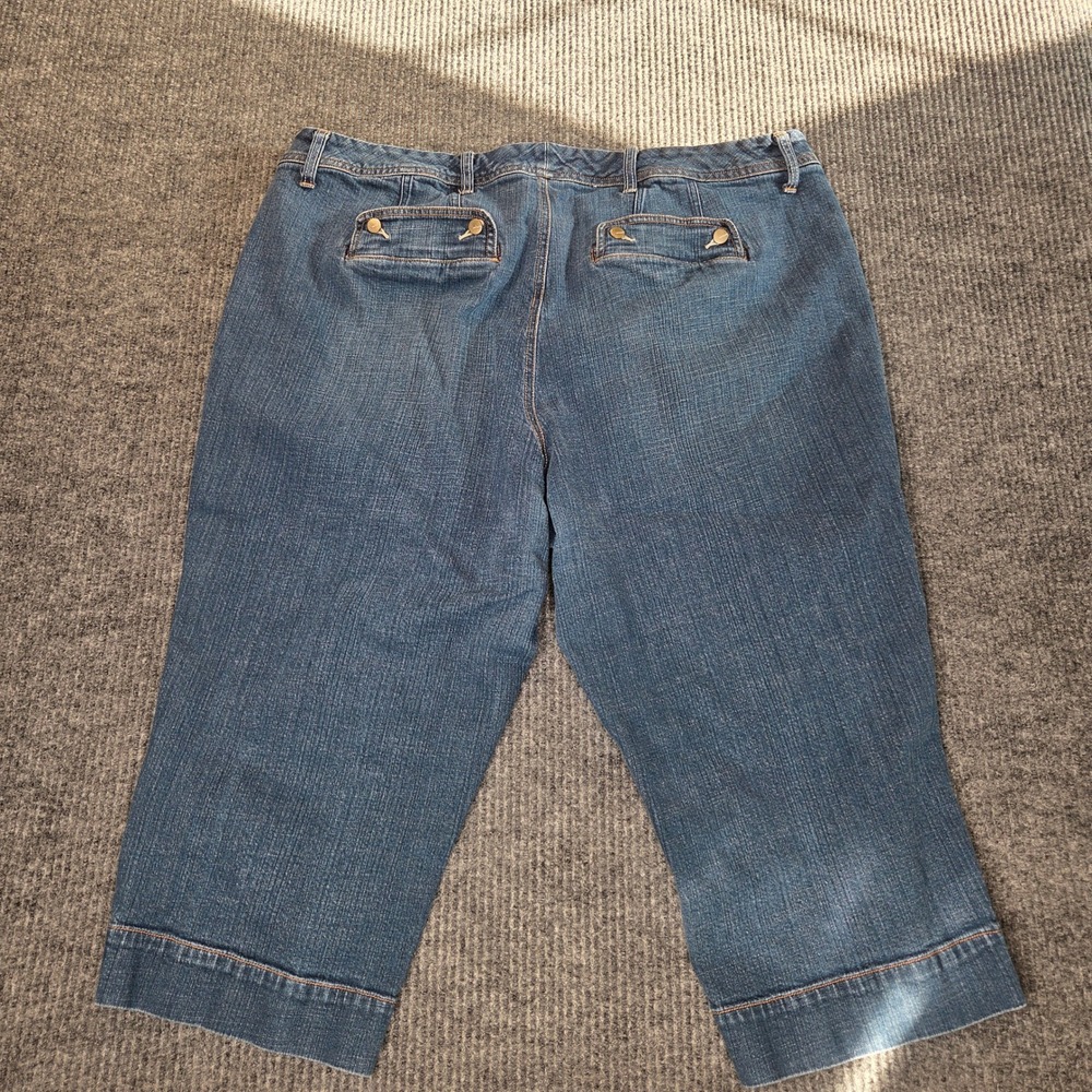 Venezia Lane Bryant Capri Jeans Women 26 Blue Stretch Cropped Denim Summer Plus - Picture 7 of 8